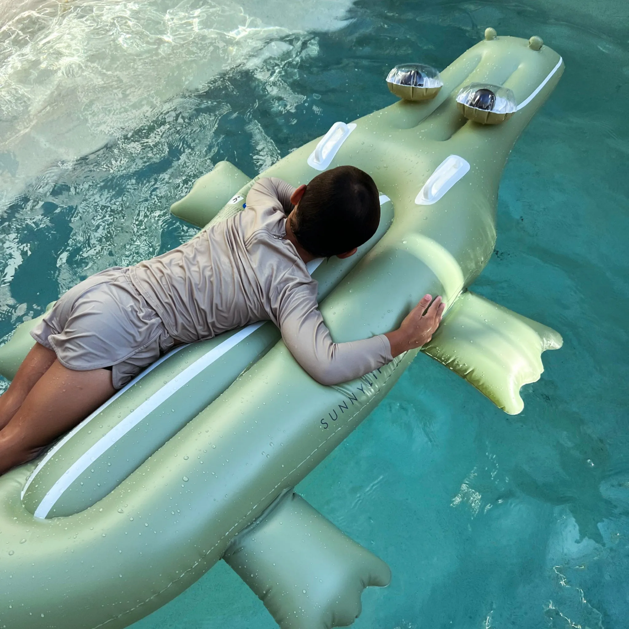 SUNNYLiFE Kids Lie-On Float Cookie The Croc Khaki