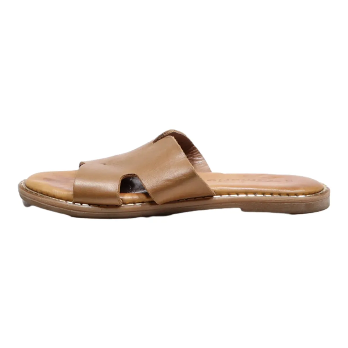 TAMARIS Slider Sandals Brown Leather Womens UK 5