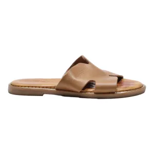 TAMARIS Slider Sandals Brown Leather Womens UK 5