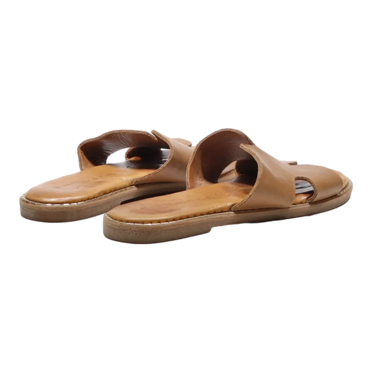 TAMARIS Slider Sandals Brown Leather Womens UK 5