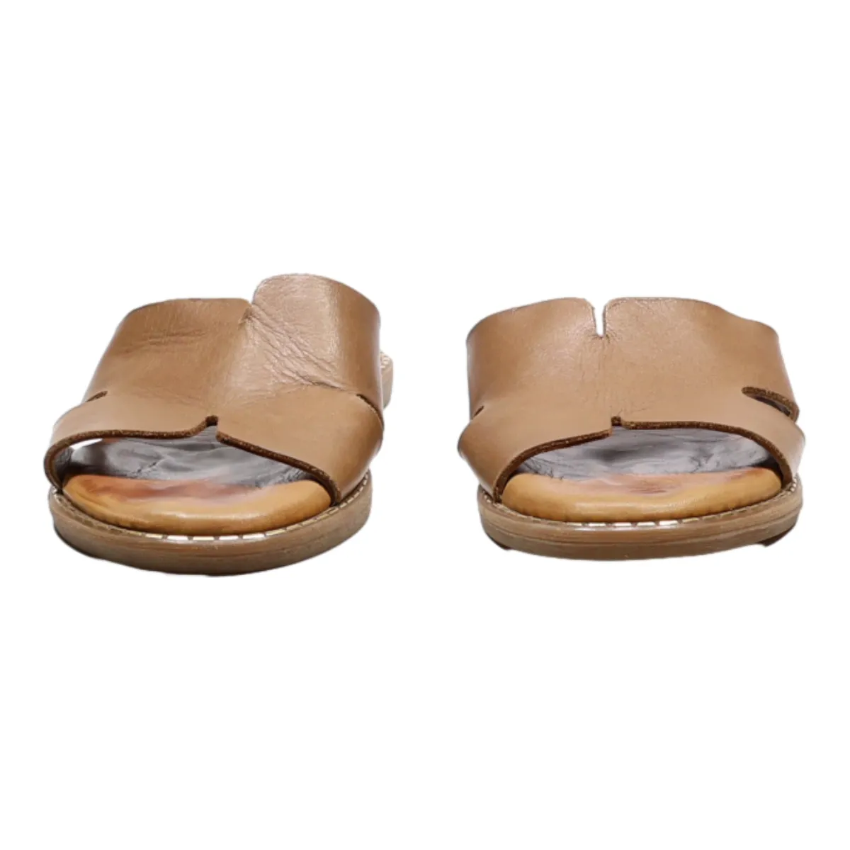 TAMARIS Slider Sandals Brown Leather Womens UK 5