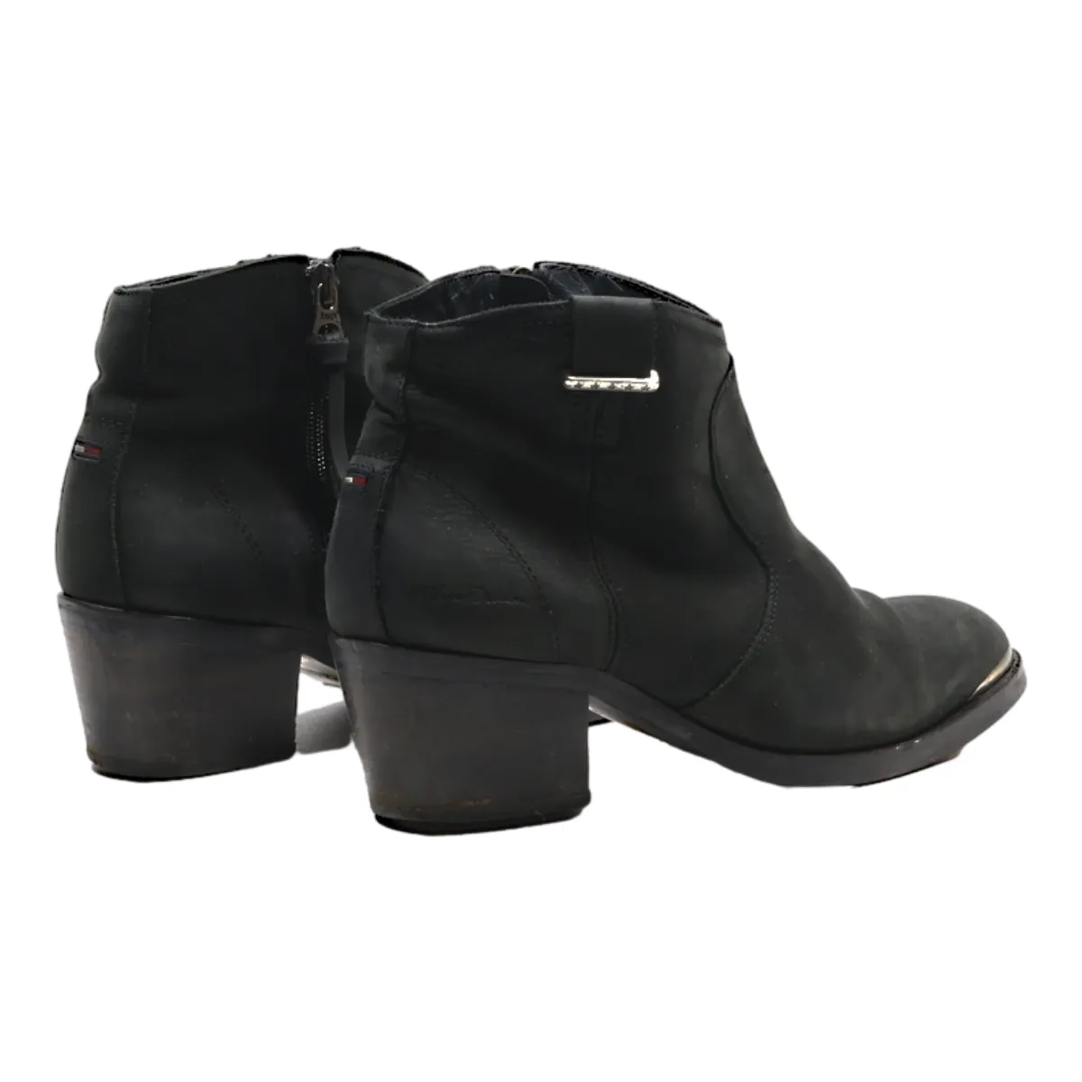 TOMMY HILFIGER DENIM Ankle Boots Black Suede Womens UK 4