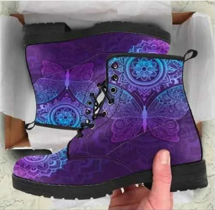 Womens Printed High-Top Boots With Cushioned Insoles And Vibrant Designs For All-Day Comfort